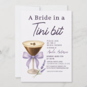 Martini-Braut auf einer Tini-Bit QR-Code-Brautpart Einladung (Vorderseite)