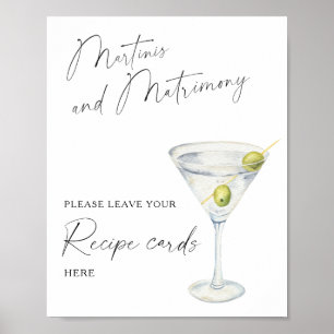 Martini Brautparty Ihre Rezeptkarte hier Poster