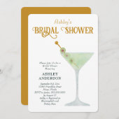 Martini Brautparty Invite, Cocktaildusche Einladung (Vorne/Hinten)