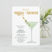 Martini Brautparty Invite, Cocktaildusche Einladung (Stehend Vorderseite)