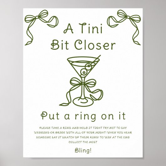 Martini-Brautparty Klingeln Poster (Vorne)