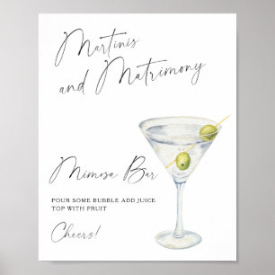 Martini Brautparty Mimosa Bar Poster