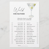 Martini Brautparty Möchten sie lieber spielen (Vorderseite)