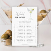 Martini Brautparty Möchten sie lieber spielen