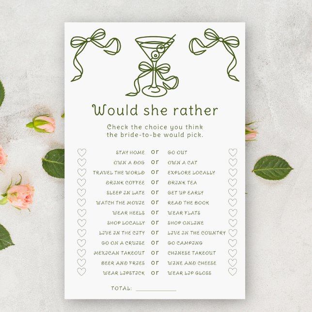 Martini Brautparty Möchten sie lieber spielen (Von Creator hochgeladen)
