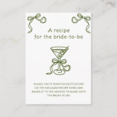 Martini Brautparty Rezept für die Braut Begleitkarte (Vorderseite)