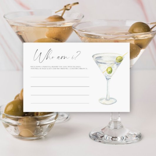 Martini Brautparty Wer bin ich Briefpapier