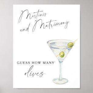 Martini-Brautparty - Wie viele Oliven Poster