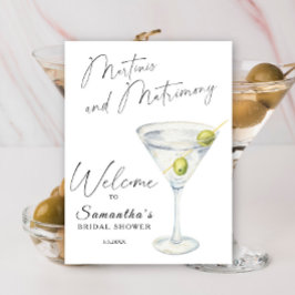 Martini Brautparty Willkommen Poster