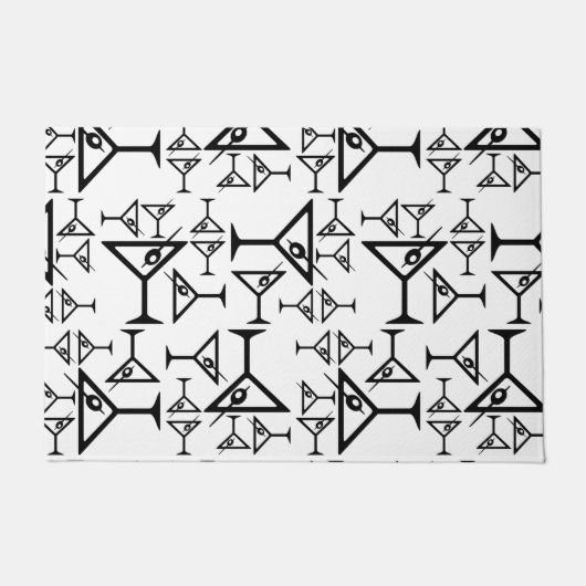 Martini-Brille CUSTOM HINTERGRUNDFARBE Fußmatte (Vorderseite)