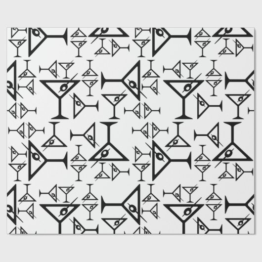 Martini-Brille CUSTOM HINTERGRUNDFARBE Geschenkpapier (Flach)