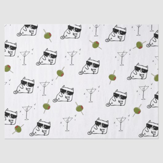 Martini Cat Tissue Seidenpapier (Vorderseite)