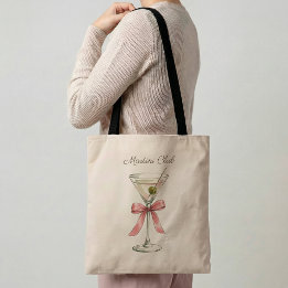 Martini Club Cocktail Tote Bag Funny Martini Lover Tasche
