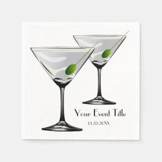 Martini Cockatl Party Event Napkin Serviette