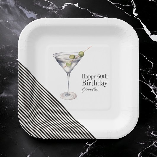 Martini Cocktail 60. Geburtstagsparty Paper Teller