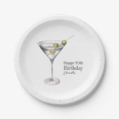 Martini Cocktail 60. Geburtstagsparty Pappteller (Vorderseite)