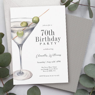 Martini Cocktail 70. Geburtstagsparty Einladung