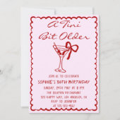 Martini Cocktail A Tini Bit Older 30th Birthday Einladung (Vorderseite)