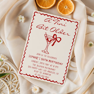 Martini Cocktail A Tini Bit Older 30th Birthday Einladung