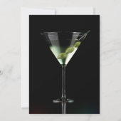 Martini-Cocktail auf schwarz Einladung (Rückseite)