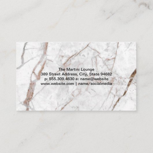 Martini-Cocktail-Bar-Logo | Barkeeper Visitenkarte (Rückseite)