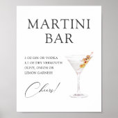 Martini Cocktail Bar Rezept Poster (Vorne)