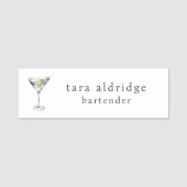 Martini Cocktail Beruflicher Barkeeper Namensschild (Vorderseite)
