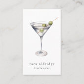 Martini Cocktail Beruflicher Barkeeper Visitenkarte (Vorderseite)