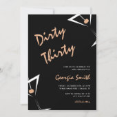 Martini Cocktail Dirty 30. Geburtstag Party Einladung (Vorderseite)