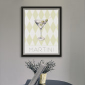 Martini Cocktail Drink auf Harlequin Hintergrund Poster