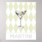 Martini Cocktail Drink auf Harlequin Hintergrund Poster (Vorne)