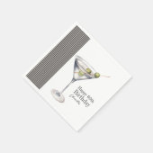 Martini Cocktail Elegant 60. Geburtstagsparty Serviette (Ecke)