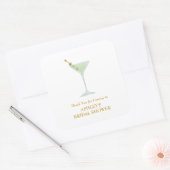 Martini Cocktail Gastgeschenk Hochzeit Brautparty Quadratischer Aufkleber (Umschlag)