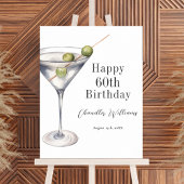 Martini Cocktail Happy 60. Geburtstag Poster