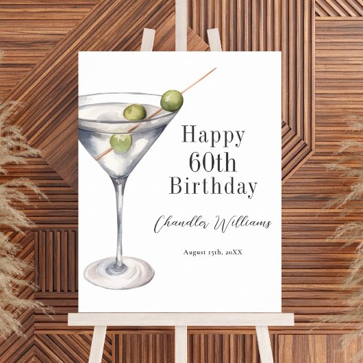 Martini Cocktail Happy 60. Geburtstag Poster