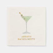 Martini-Cocktail-Hochzeitsdusche oder Junggesellin Serviette (Vorderseite)