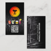 Martini-Cocktail-Logo | QR-Code Visitenkarte (Vorne/Hinten)
