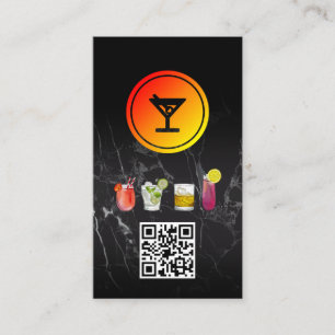 Martini-Cocktail-Logo QR-Code Visitenkarte