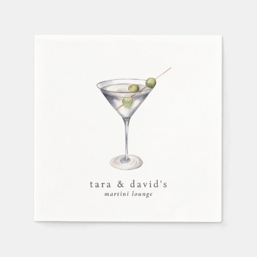 Martini Cocktail Lounge mit Ihrem Namen Serviette (Vorderseite)