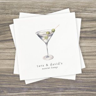 Martini Cocktail Lounge mit Ihrem Namen Serviette