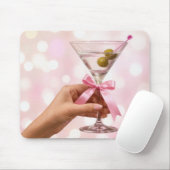 Martini-Cocktail mit rosa Satinschleife Mousepad (Mit Mouse)