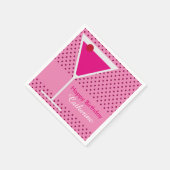 Martini Cocktail Modern Polka Dot Custom Geburtsta Serviette (Ecke)