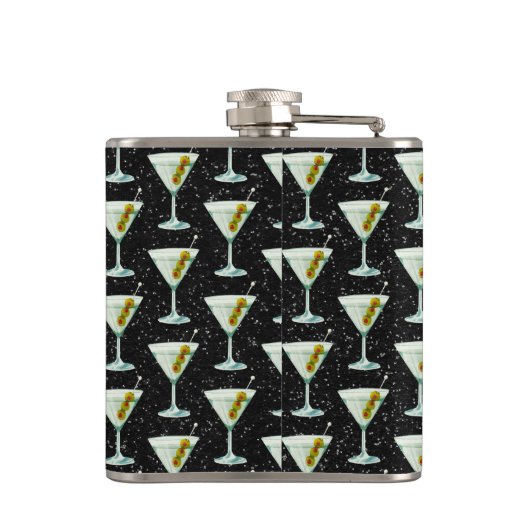 Martini Cocktail Muster Flachmann (Rückseite)