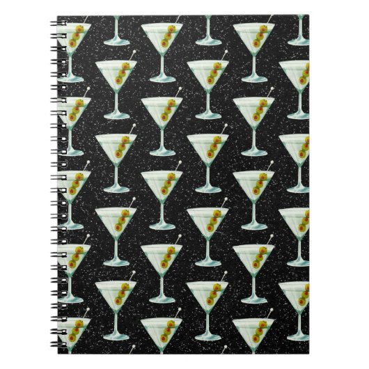 Martini Cocktail Muster Notizblock (Vorderseite)