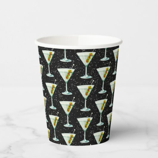 Martini Cocktail Muster Pappbecher (Links)