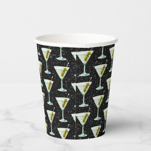 Martini Cocktail Muster Pappbecher (Rechts)