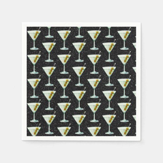 Martini Cocktail Muster Serviette (Vorderseite)