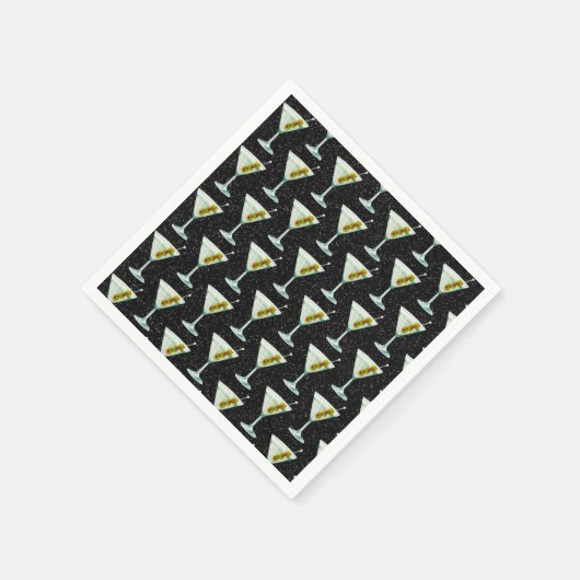 Martini Cocktail Muster Serviette (Ecke)