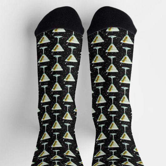 Martini Cocktail Muster Socken (Oben)