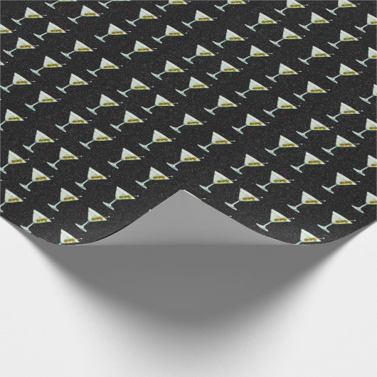 Martini Cocktail Muster Wrapping Paper Geschenkpapier (Ecke)
